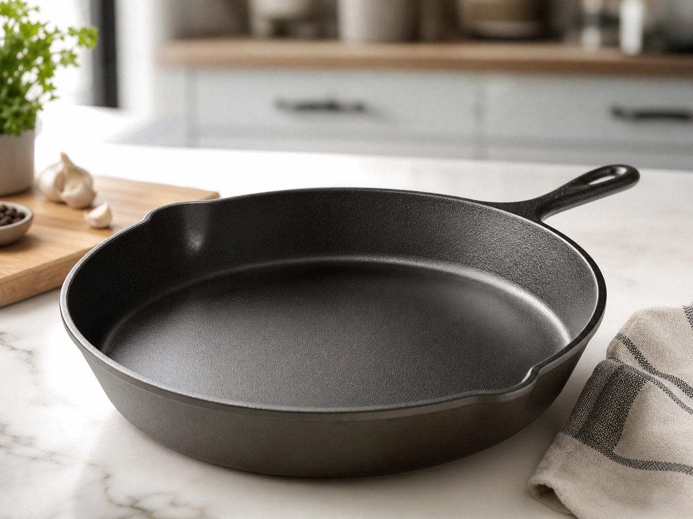Lodge Blacklock cast iron skillet with smoother cooking surface for better egg release