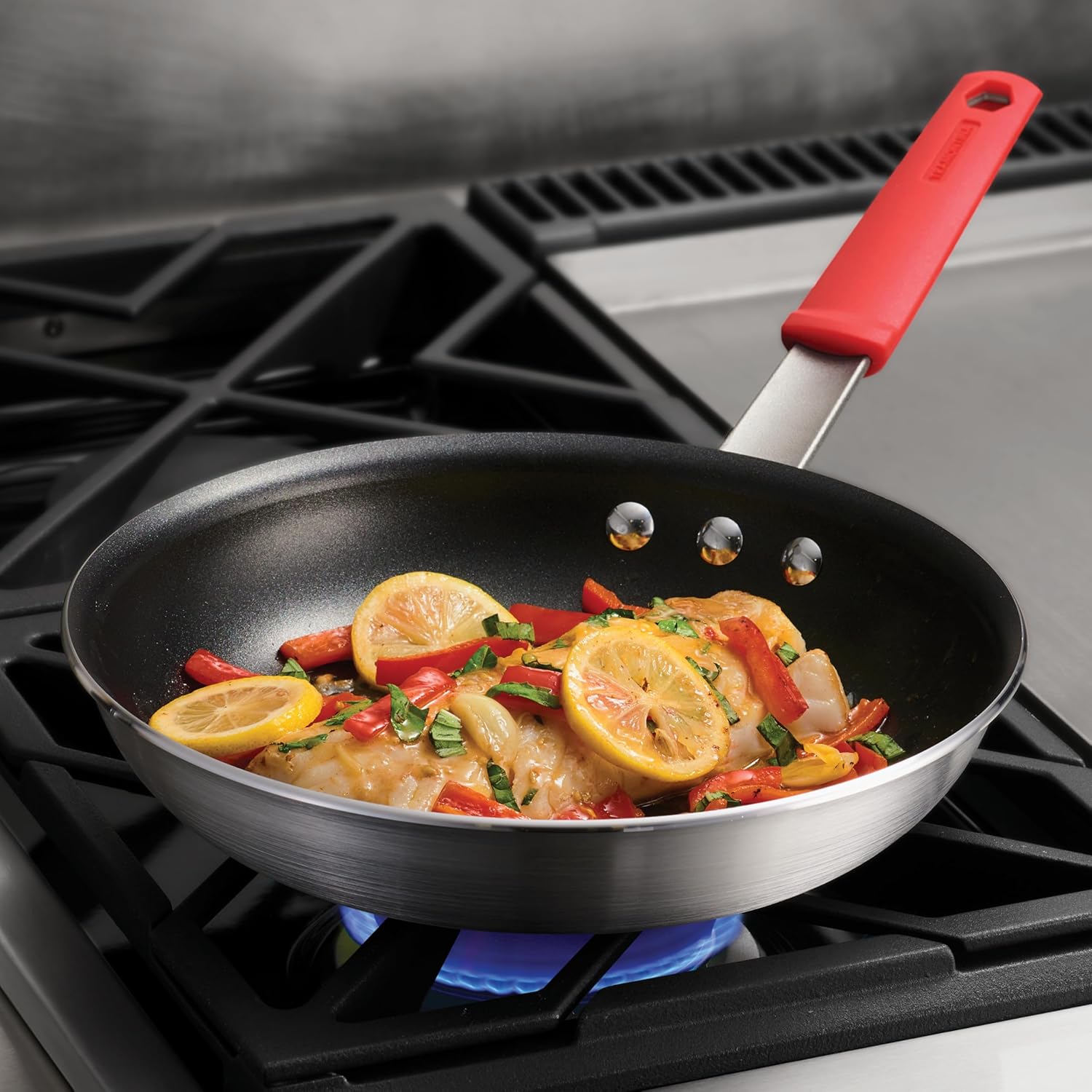 Tramontina 10-inch Tri-Ply Clad stainless steel skillet for searing and pan sauces