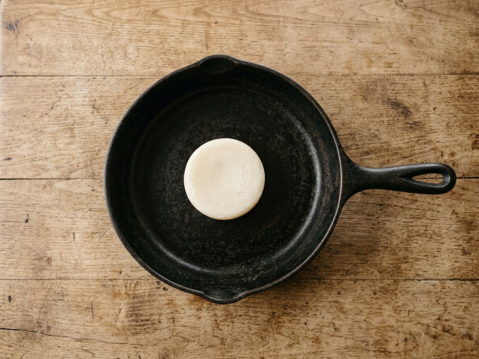 Crisbee seasoning puck for cast iron and carbon steel maintenance