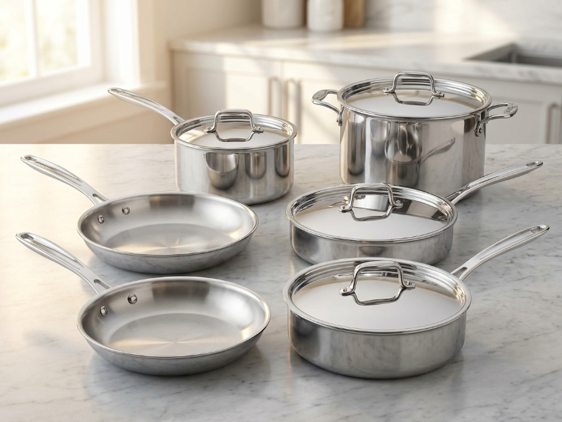 Duxtop Whole-Clad Tri-Ply Stainless Steel 10-Piece Cookware Set